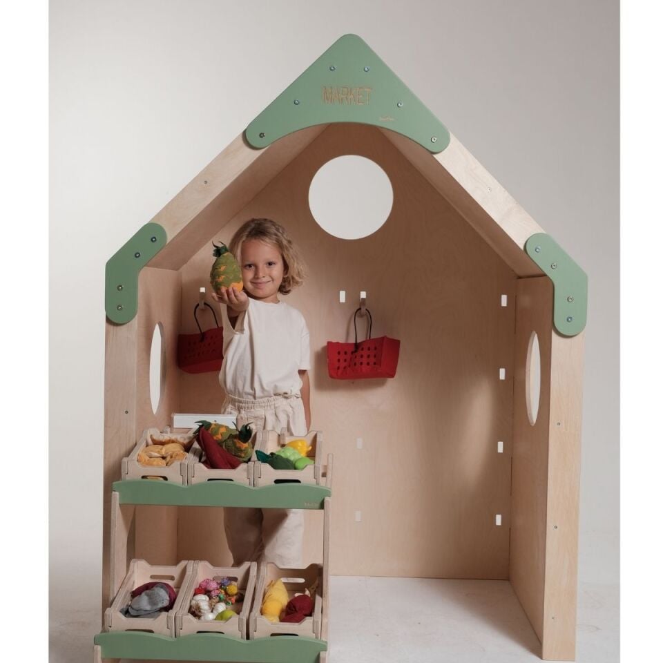 MAPLE Ahşap Meslek Evi | Manavlı Çocuk Oyun Alanı