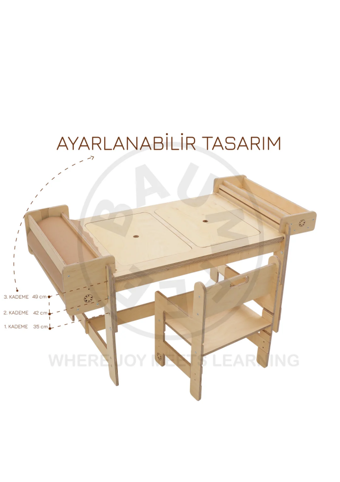 BAUMFEE JUNİPERUS AHŞAP AKTİVİTE VE ETKİNLİK MASASI
