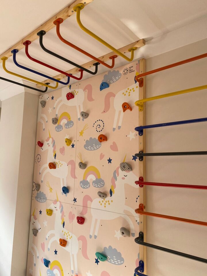UNİCORNLU TIRMANMA DUVARI (tırmanma demirleri dahil değildir) 3LÜ TIRMANMA DUVARI(60CM EN-180CM BOY)