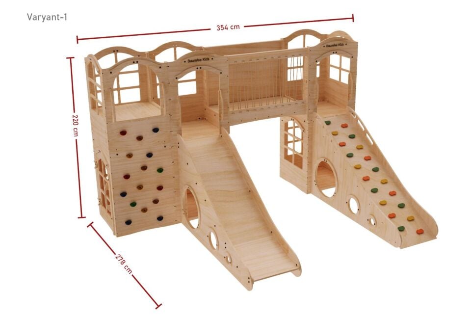 DAPHNE 6'lı Ahşap Oyun Parkı | Montessori Oyun Alanı
