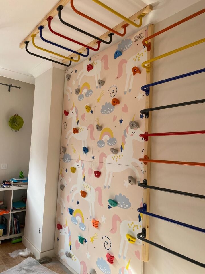 BAUMFEE UNICORN MODELLİ TIRMANMA SETİ [Tırmanma Duvarı 120cm*180cm ve Tırmanma Demiri ]