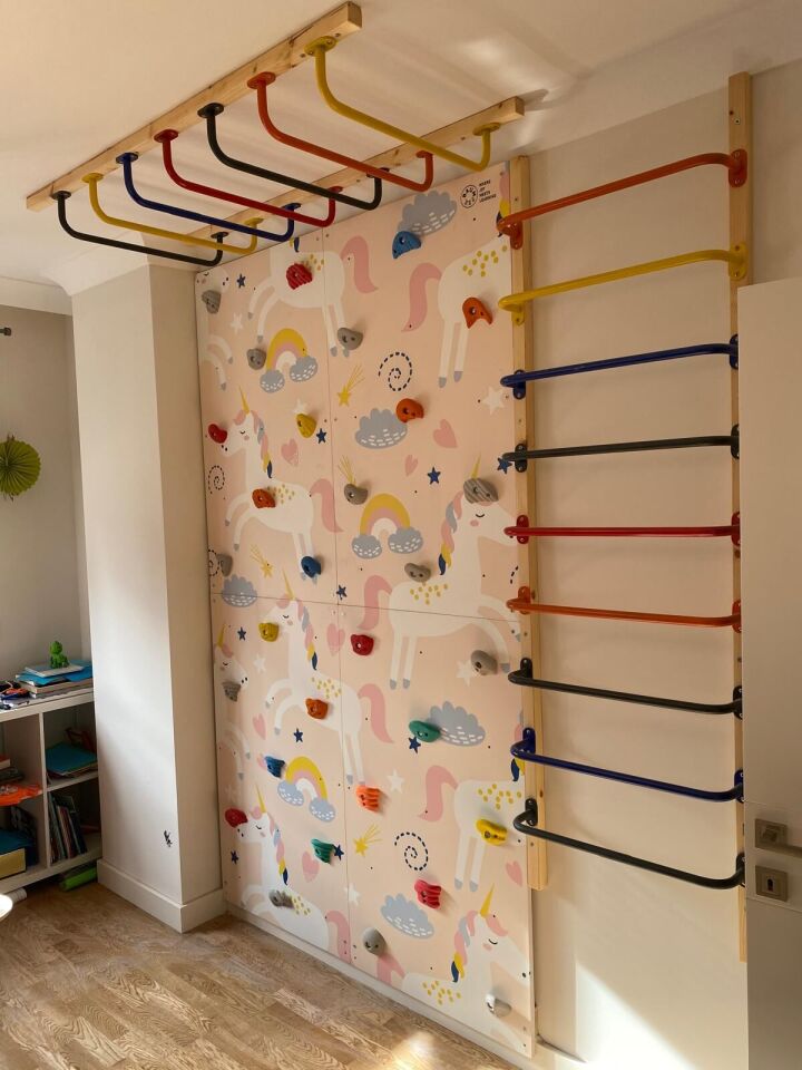 BAUMFEE UNICORN MODELLİ TIRMANMA SETİ [Tırmanma Duvarı 120cm*180cm ve Tırmanma Demiri ]