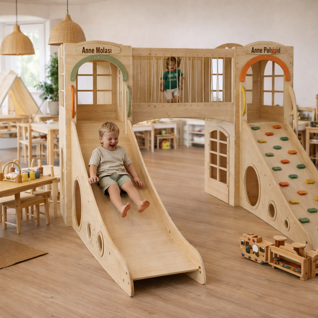 TAMARIX Montessori Ahşap Oyun Parkı | 5'li Oyun Alanı