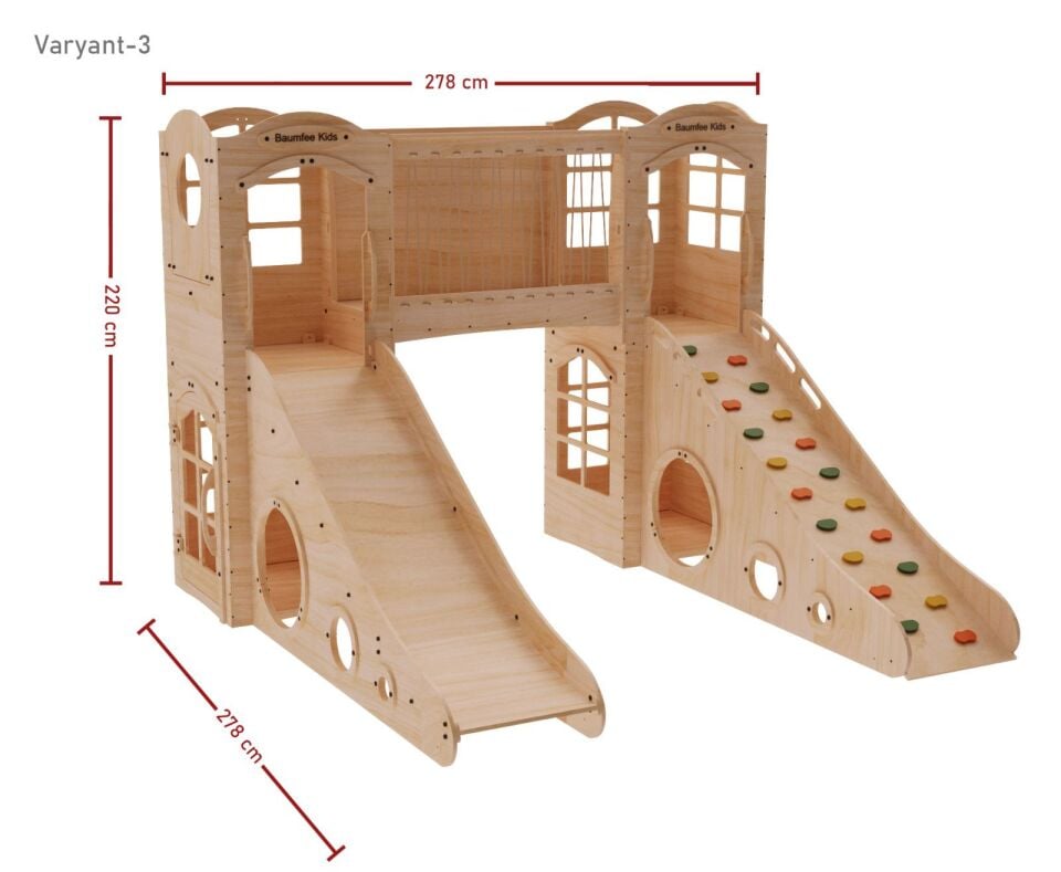 TAMARIX Montessori Ahşap Oyun Parkı | 5'li Oyun Alanı