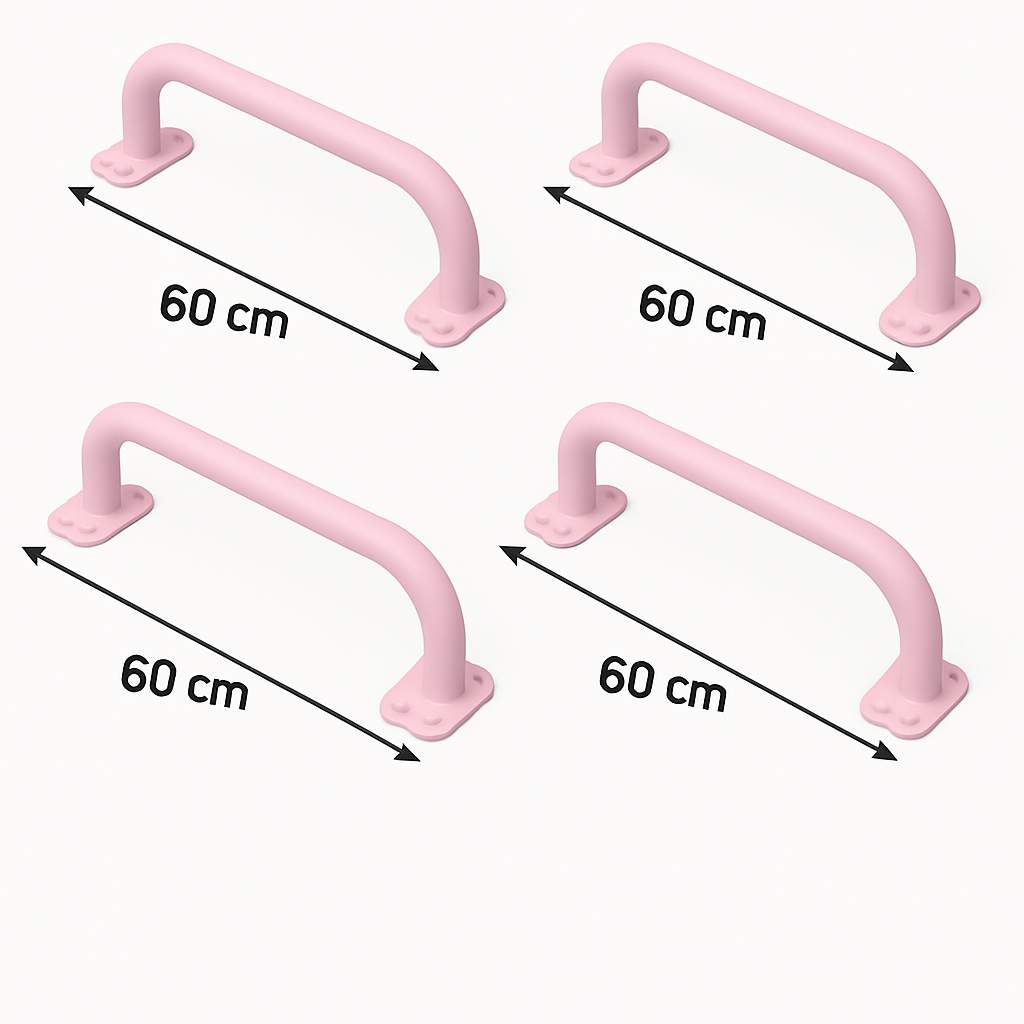 Baumfee 4lü Tırmanma Demiri ,Monkey Bar Seti pastel pembe