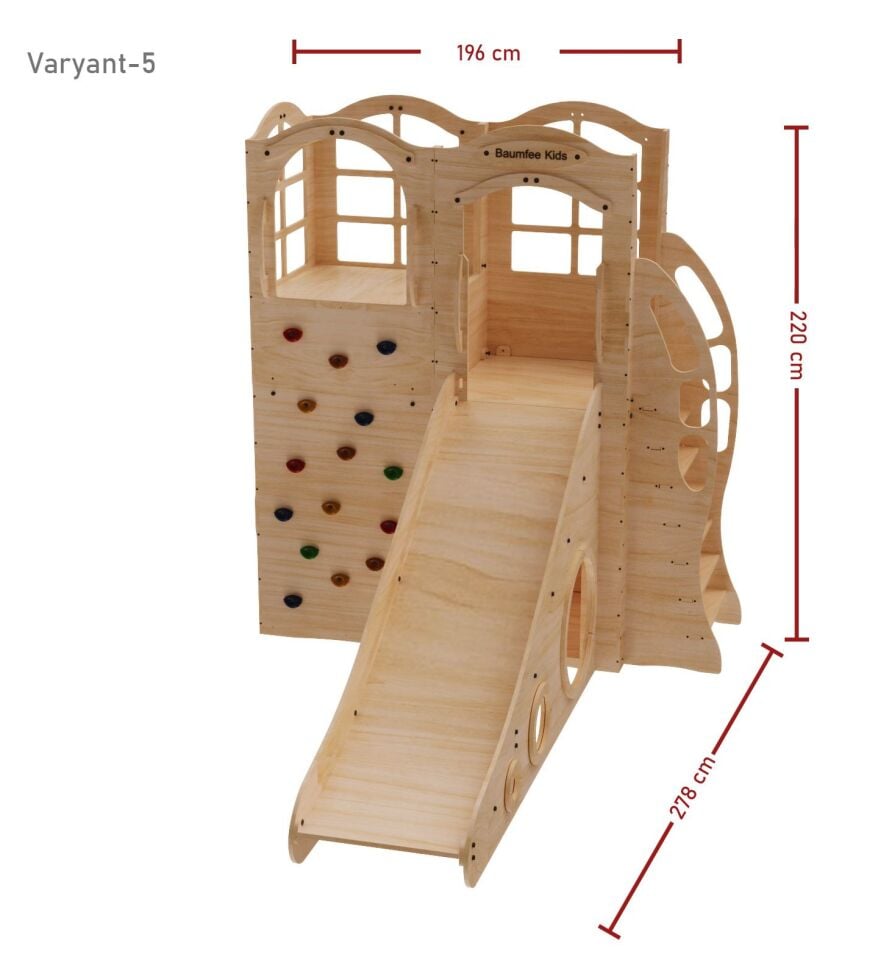 HAZEL 4'lü Ahşap Oyun Parkı | Montessori Oyun Alanı