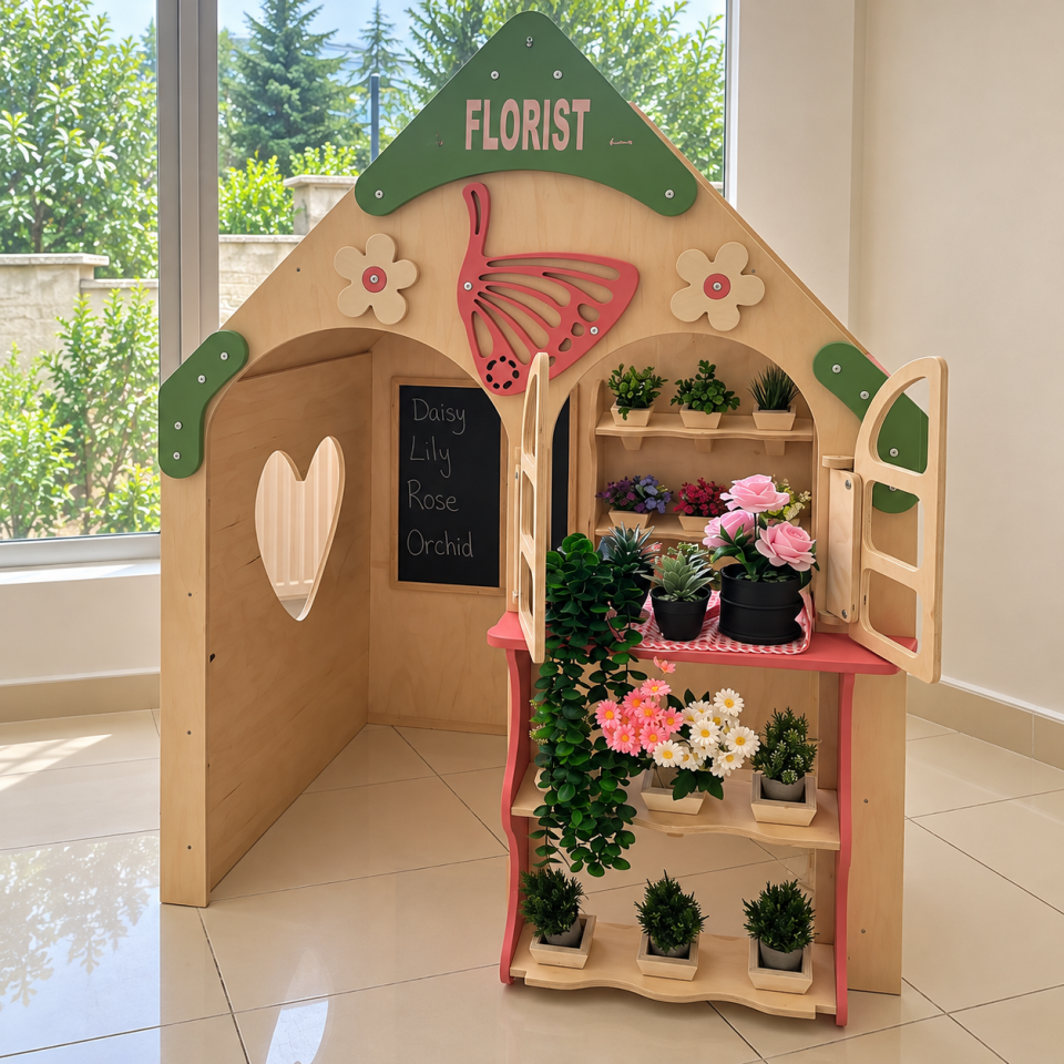 MIMOSA Ahşap Çocuk Çiçekçi Evi | Baumfee
